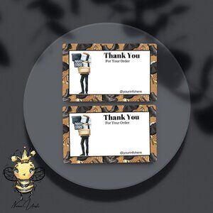 Business man Thank You Card / Small Business Packaging Insert/ Shipping Supplies